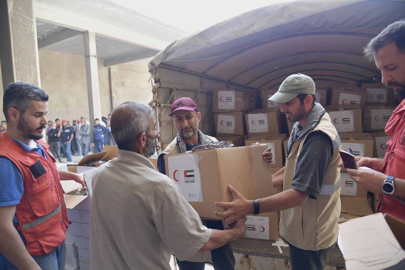 ERC’s Gallant Knight 2 Distributes Food and Clothing to Latakia Cleaners