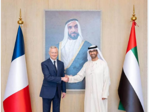 French Minister of Foreign Trade Emphasizes Common Vision with UAE on Green Energy Transition